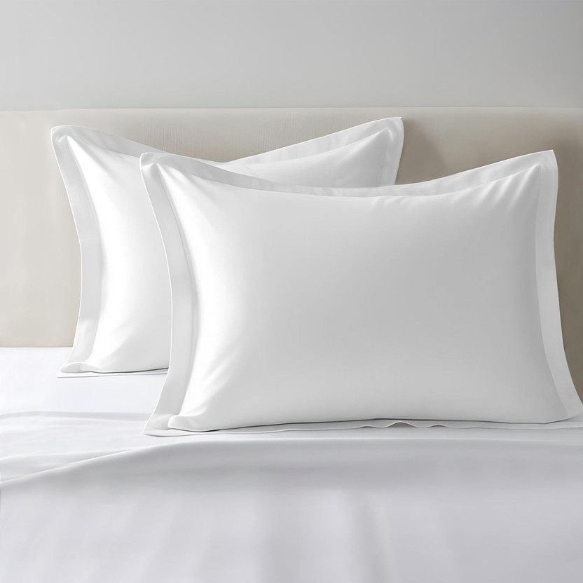 Pizuna Cotton Pillows Cover(47 cm*70 cm, Pack of 2, White)