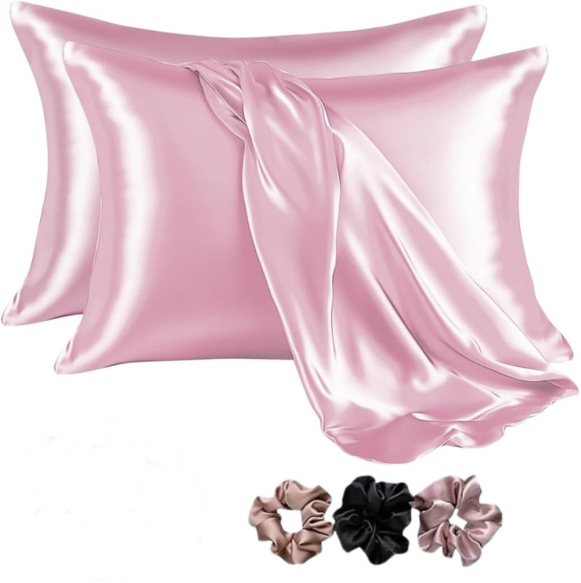 ARMOXA Satin Cushions & Pillows Cover(45.72 cm*71.12 cm, Pack of 2, Pink)
