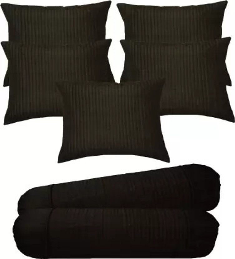 FabLinen FabLinen Polyester Cushions & Bolsters Cover(40 cm*40 cm, Pack of 7, Black) - Flipkart Deal