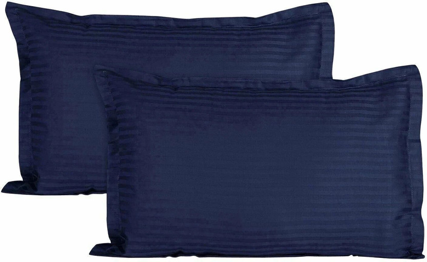 Versatile Store Cotton Pillows Cover(46 cm*69 cm, Pack of 2, Dark Blue)