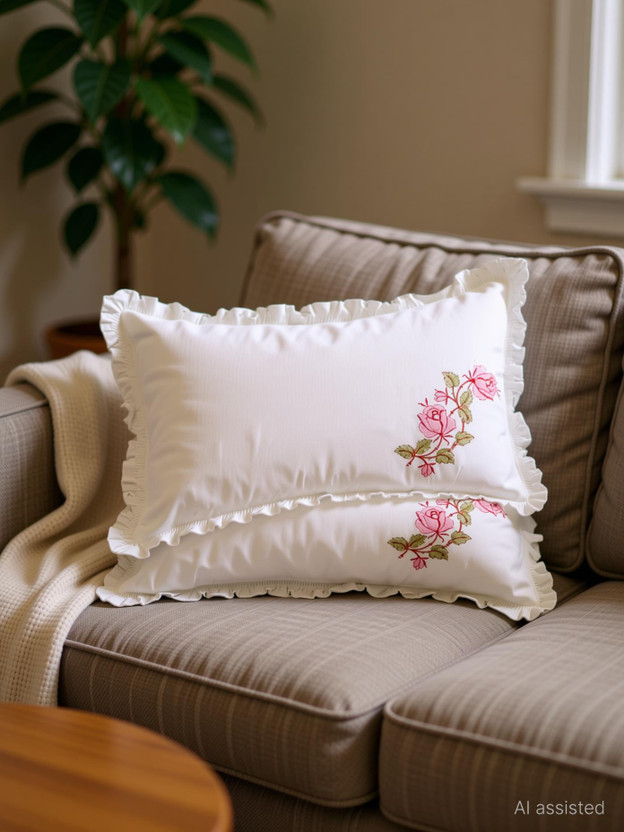 Planet Home Cotton Pillows Cover(69 cm*43 cm, Pack of 2, White)