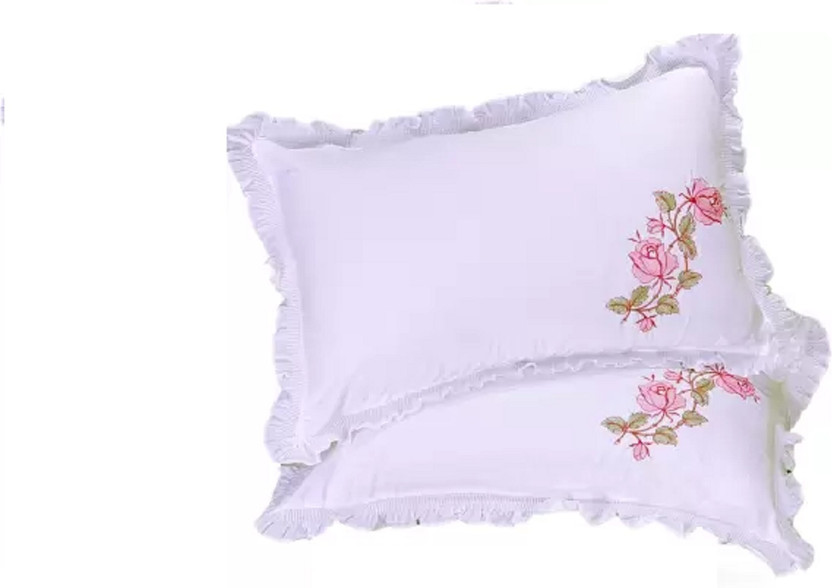 Planet Home Cotton Pillows Cover(69 cm*43 cm, Pack of 2, White)