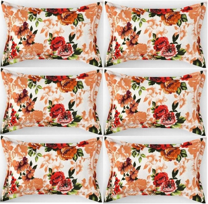 ZCI Cotton Pillows Cover(43 cm*68 cm, Pack of 6, Multicolor)