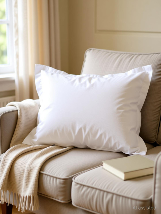 lacoza Cotton Pillows Cover(45 cm*70 cm, Pack of 2, White)