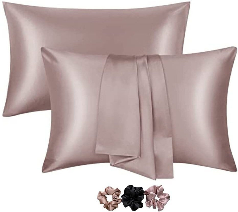 Shop141 Satin Pillows Cover(45.72 cm*71.12 cm, Pack of 2, Beige)