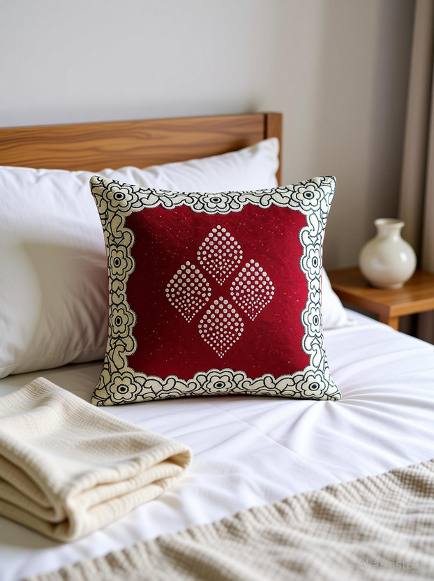 Nendle Cotton Cushions & Pillows Cover(40 cm*40 cm, Pack of 5, Maroon)