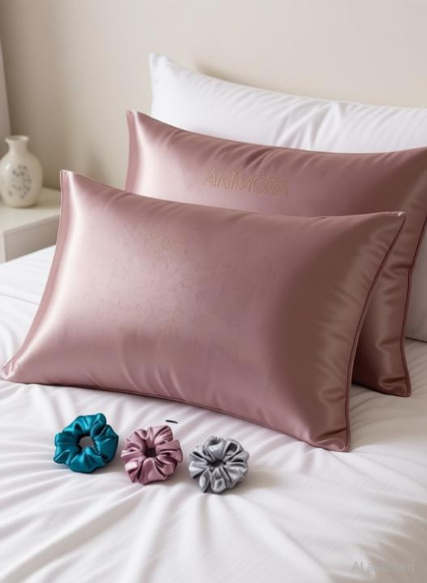 ARMOXA Satin Pillows Cover(18 cm*28 cm, Pack of 2, Cream)