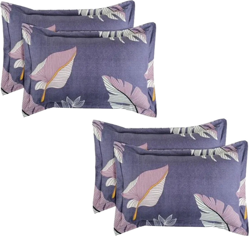 MSKtrend Cotton Pillows Cover(43 cm*68 cm, Pack of 4, Purple)