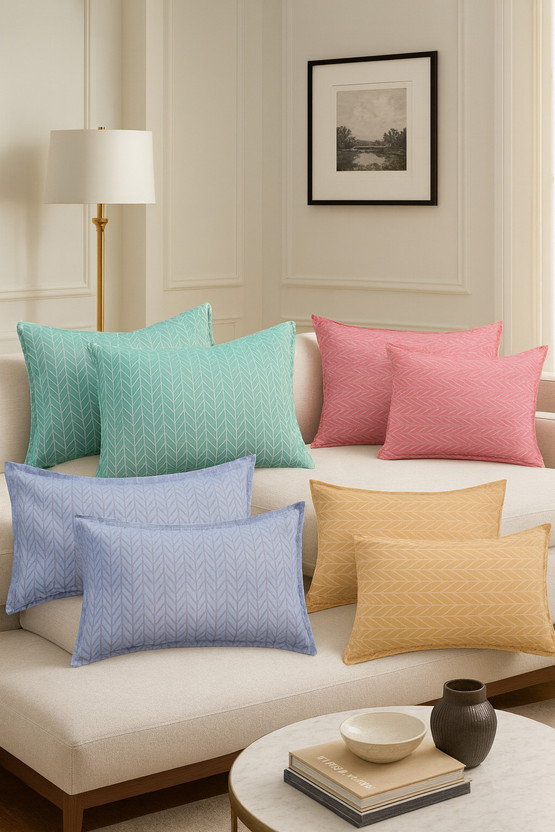 Amrange Cotton Cushions & Pillows Cover(43 cm*69 cm, Pack of 8, Multicolor)