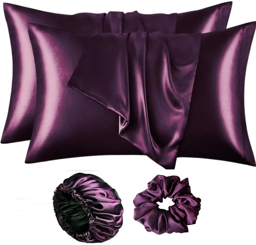 ARMOXA Satin Cushions & Pillows Cover(45.72 cm*71.12 cm, Pack of 2, Red)
