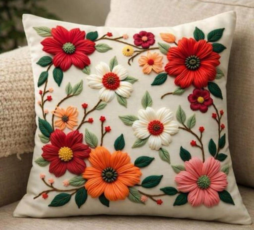 vstraders Polycotton Cushions Cover(40 cm*40 cm, Pack of 5, Multicolor)