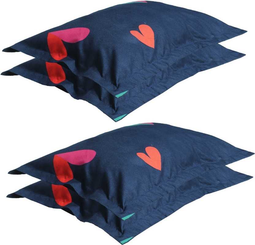 RRB TEXTILE Polycotton Pillows Cover(50 cm*75 cm, Pack of 4, Multicolor)