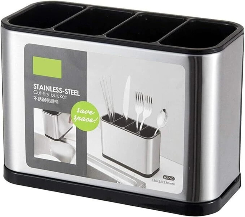 Tesot Empty Cutlery Holder Case(Silver  Holds 25 Pieces)