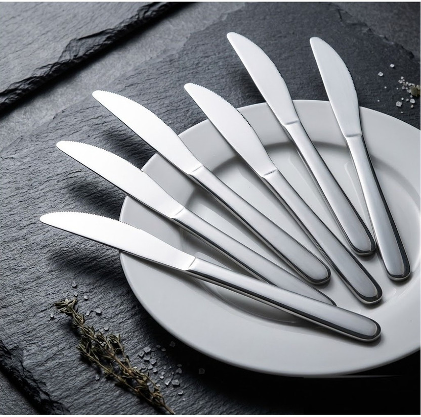 DINEZAAR DINEZAAR Premium Luxury Matte Finish Dinner Knives Stainless Steel Table Knife, Cheese Knife, Steak Knife Set(Pack of 6) - Flipkart Deal