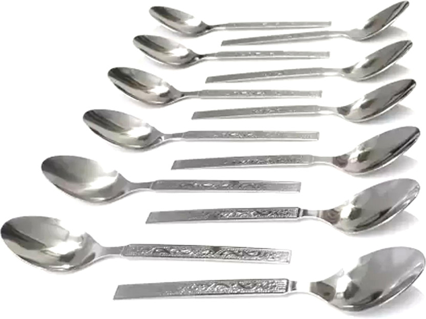 PEARLGREEN dinner Stainless Steel Table Spoon Stainless Steel Soup Spoon Set (Pack of 12) Steel Cutlery Set(Pack of 12)