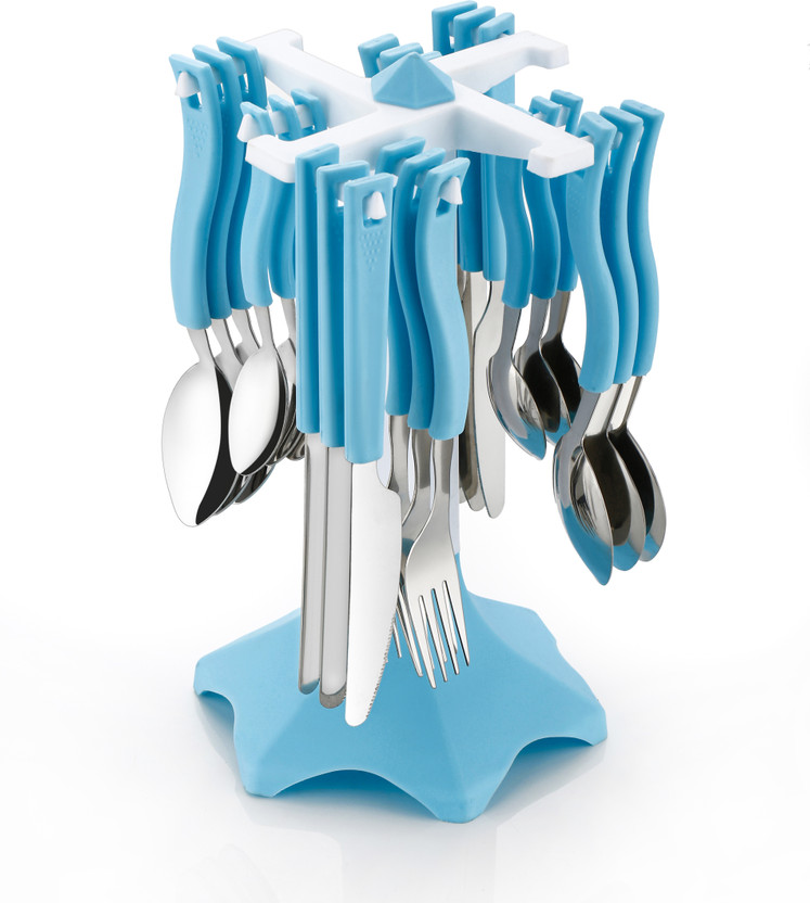di select EXPRESSO PREMIUM QUALITY STAINLESS STEEL SPOON - AQUA BLUE Plastic Cutlery Set(Pack of 25)