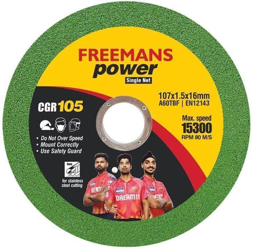 FREEMANS CGR105 4-Inch Power Single Net Cut off Wheels Green & Red - Pack of 25 Pieces Metal Cutter