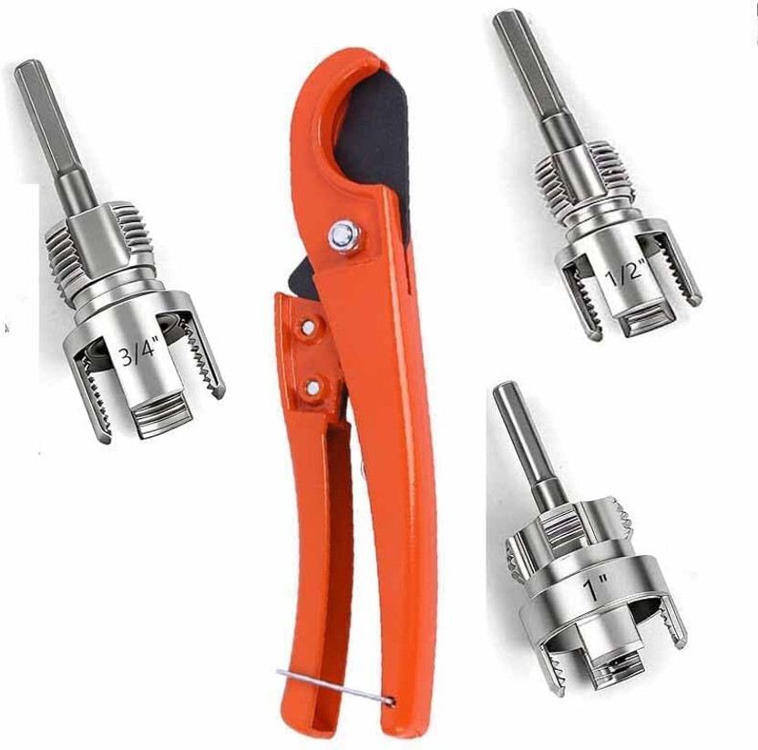 DYTOOLS 1/2 and 3/4" 1" Inch Pipe Threading Tool for Home and Professional Plumbers 32mm Heavy Duty Tube Pipe Cutter for PEX PVC PPR Plastic Plumbing Pipes with Pipe Cutter
