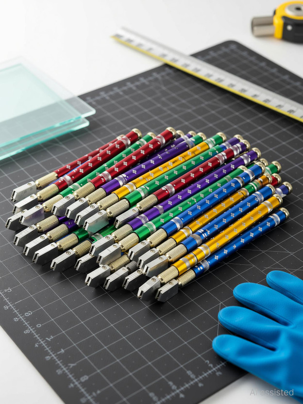 TruVeli 50 Pcs Premium , ultra sharp & Stainless steel durable Bulk pack Glass Cutter