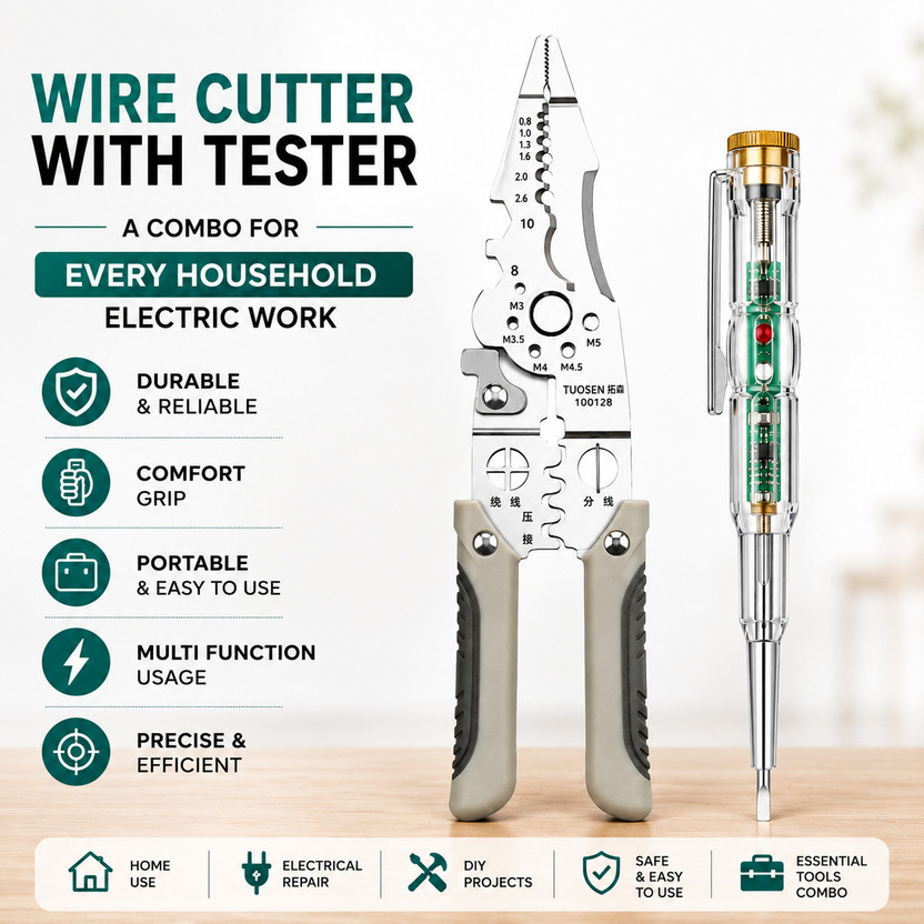 ambdded 9 in 1 Wire stripper and Cutte PowerStrip Pro Wire Stripping and Crimping Tool Wire Cutter