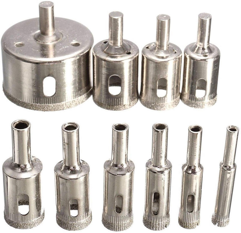 TileCrafted TileCrafted high quality Diamond Drill 10PCS/Set 8-50mm Diamond Coated Core Glass Cutter - Flipkart Deal