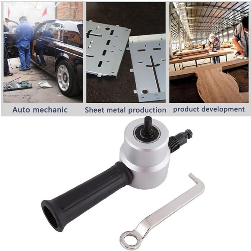 NITYA Nibbler Cutter, Double Head Cutter Sheet Metal Electric Power Drill Attachment Nibbler Cutting Tool kit