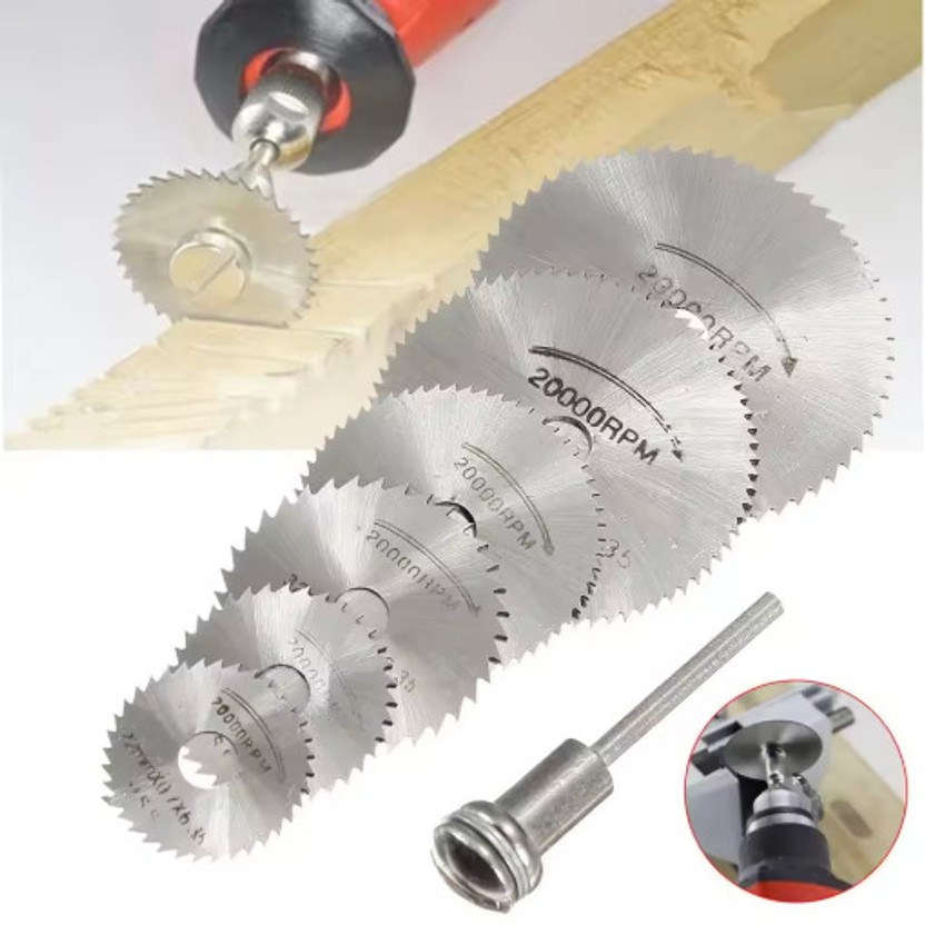 Aster 6pcs High Speed Steel Circular Saw Blade 6PCS Mini Circular HSS Saw Blade Cutting Disc Set, Wood Cutter