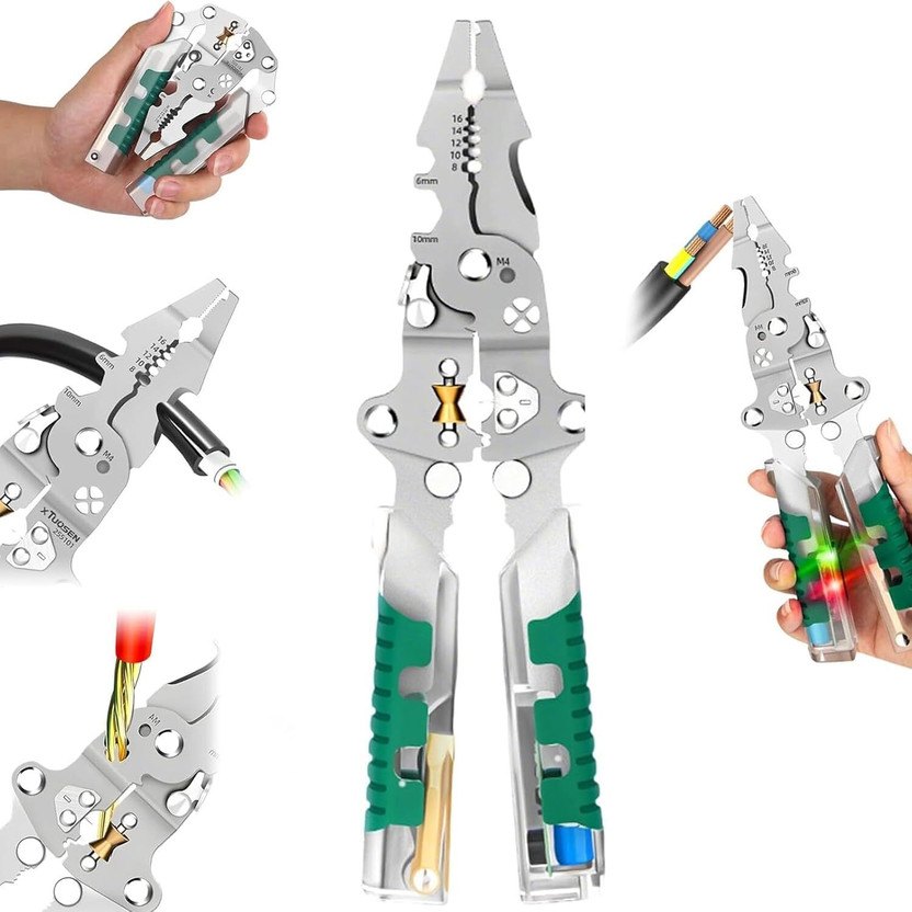 NIKTION NIKTION Multi Wire Stripper with Circuit Test Function | Folding Electric Wire Stripping with Anti-slip Handle, Multi-Function Electrician Repair Tool Wire Cutter - Flipkart Deal