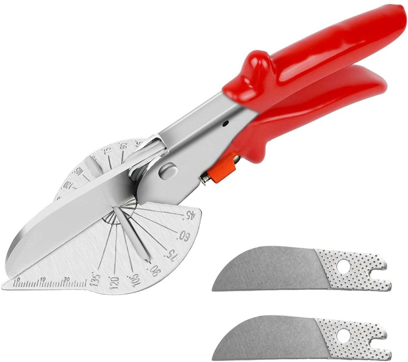 PKT Multi Angle Miter Shear Cutter with 45 to 135 Degree Adjustable Angle Scissors for Accurate Angle Cutting of Plastic Decorative Moldings,PVC,Tile Edges,Trim Metal Cutter