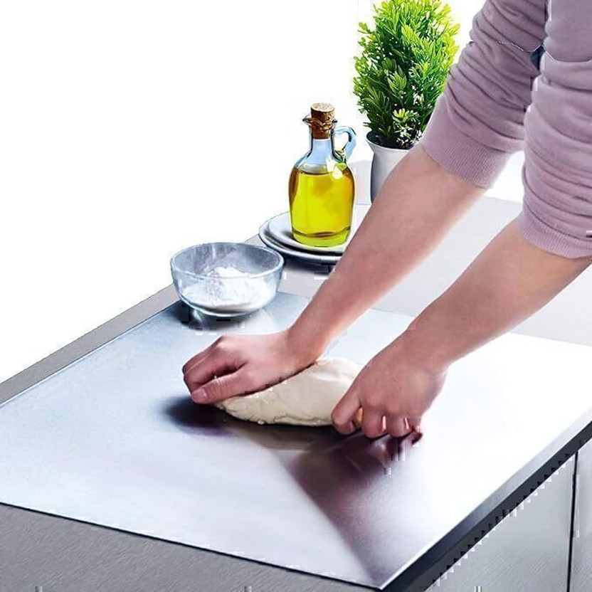 Henny Heavy StainlesSteel Chopping Board For Kitchen Use Stainless Steel Cutting Board Stainless Steel Cutting Board(Silver Pack of 1 Dishwasher Safe)