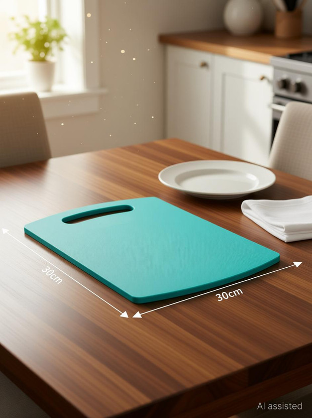 OMORTEX Premium Plastic Cutting Board For Perfect Chopping Solution Plastic Cutting Board(Green Pack of 1 Dishwasher Safe)
