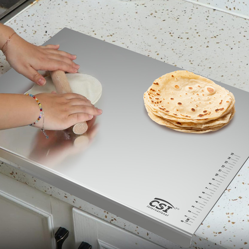 CSI INTERNATIONAL CHOPPING CUTTING PAD, STAINLESS STEEL CUTTING CHOPPING BOARD KITCHEN 35×31 CM Stainless Steel Cutting Board(Steel Pack of 1)