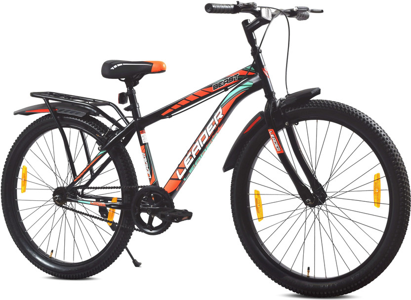 LEADER Beast 24T IBC Premium Kids MTB Cycle,City Bike/Kids Bicycle with Inbuilt Carrier 24 T (inch) Mountain Cycle(Single Speed, Black, Rigid)