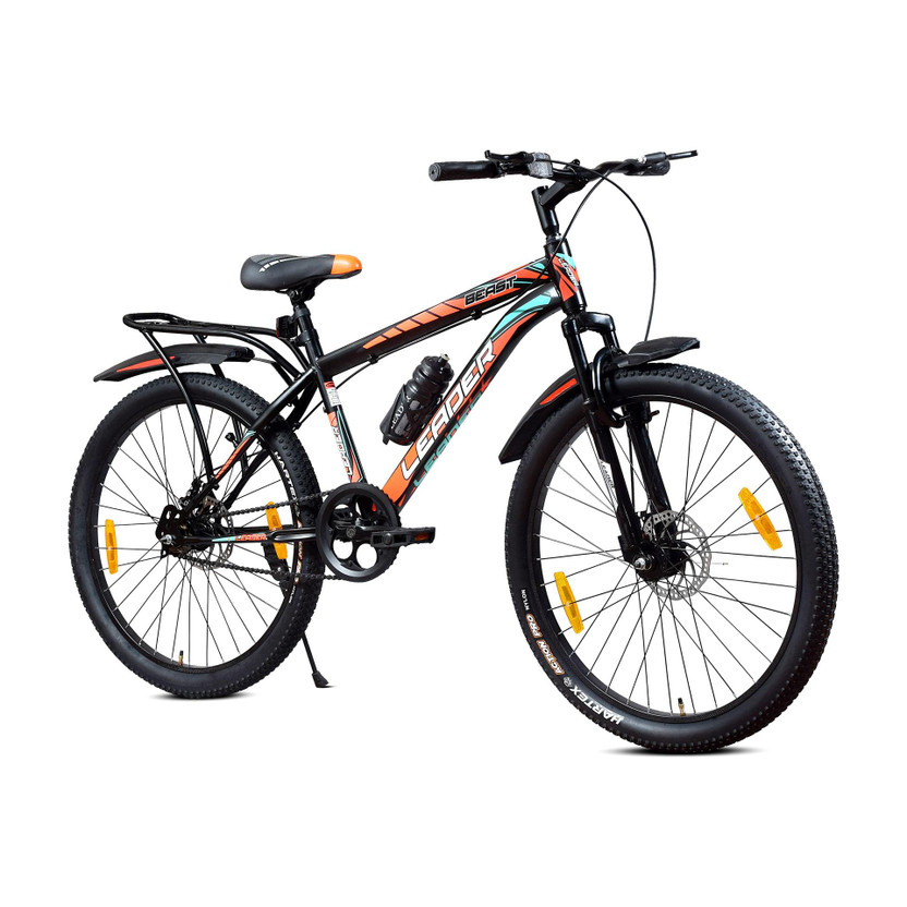 LEADER Beast 26T IBC Premium Cycle for Men with Front Suspension & Dual Disc Brakes 26 T (inch) Mountain Cycle(Single Speed, Black, Rigid)