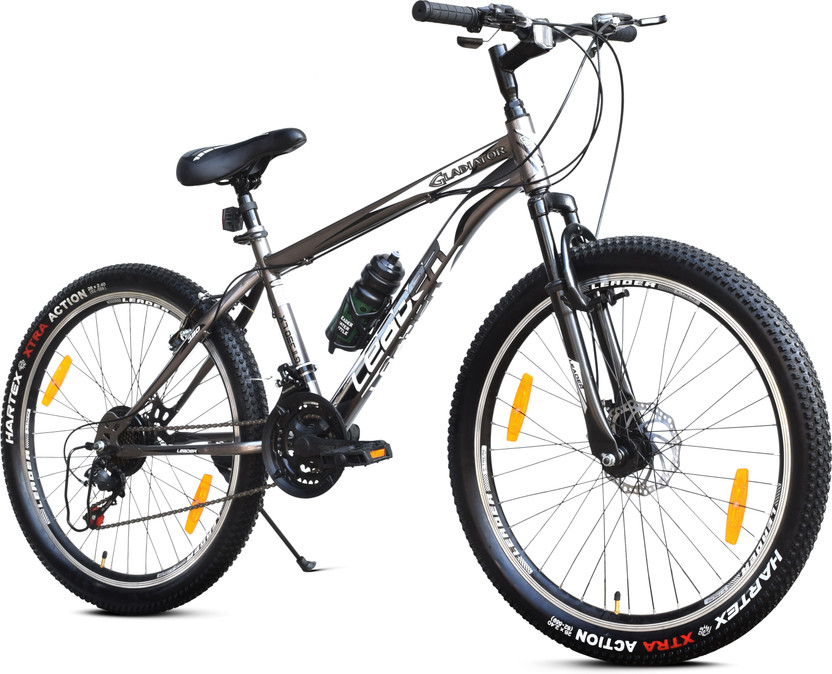 LEADER Gladiator 26tT Multi Speed [21 Speed] Cycle with Front and Disc Brake 26 T (inch) Hybrid Cycle/City Bike(21 Gear, Grey, Only Front Suspension)