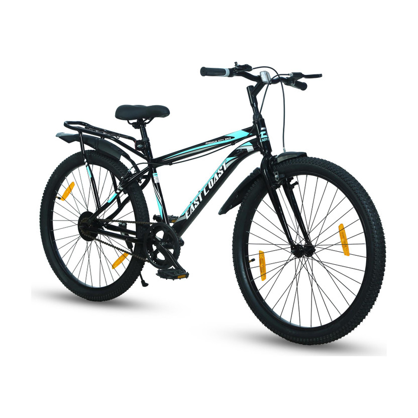 EAST COAST Premium City Bike/cycle 26t with Inbuilt Carrier 26 T (inch) Road Cycle(Single Speed, Black, Rigid)