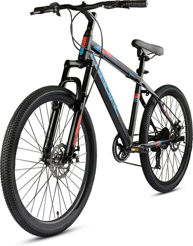 CRADIAC GLOBETROTTER 7 SPEED|FRONT SUSPENSION FORK|DUAL DISC BRAKE|shimano gears 26 T (inch) Mountain Cycle(7 Gear, Black, Only Front Suspension)