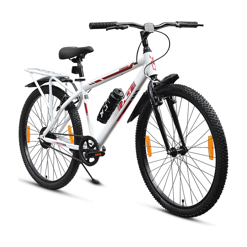 XCi Stormrider Single Speed for Men Rigid Suspension MTB Bicycle 17-inch-White Red 26 T (inch) Mountain Cycle(Single Speed, White, Rigid)