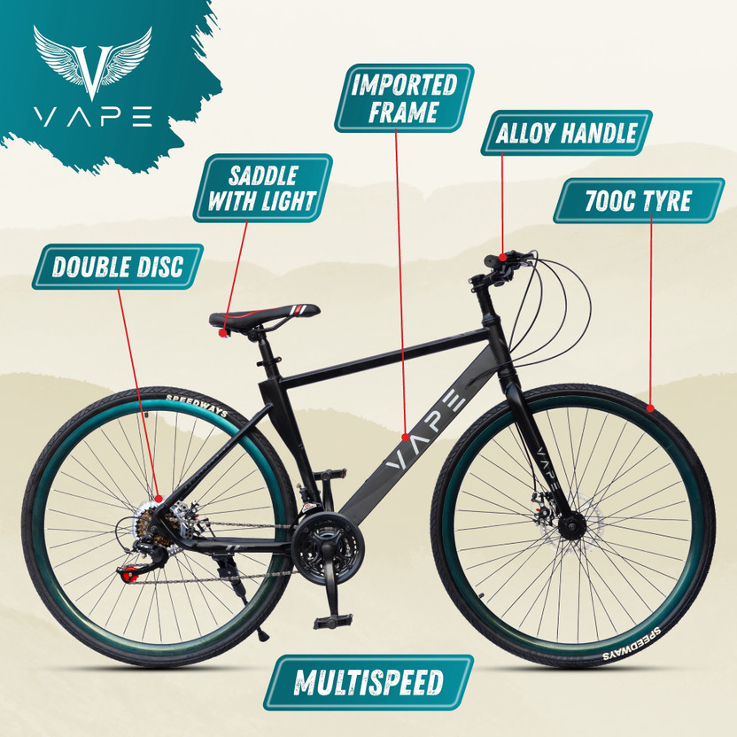 GOAL 700 C mountain bike|| Imported frame || Double Disc Hybrid Cycle/City Bike 700C T (inch) Hybrid Cycle/City Bike(21 Gear, Black, Rigid)