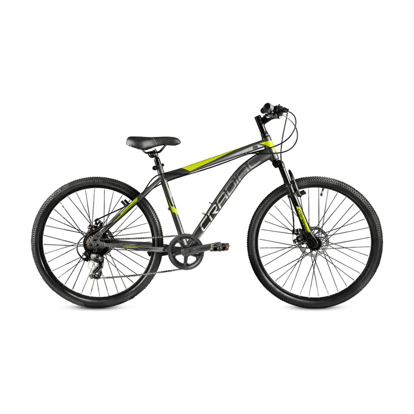 CRADIAC HUSTLER X7 7 SPEED|FRONT SUSPENSION FORK| DUAL DISC BRAKE|shimano gears 29 T (inch) Mountain Cycle(7 Gear, Grey, Only Front Suspension)