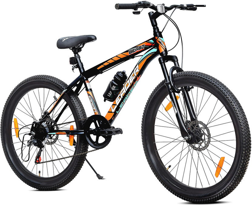 LEADER Beast 29T MultiSpeed (21 Speed) Mountain Bike with FS & DD Brake 29 T (inch) Hybrid Cycle/City Bike(21 Gear, Black, Only Front Suspension)