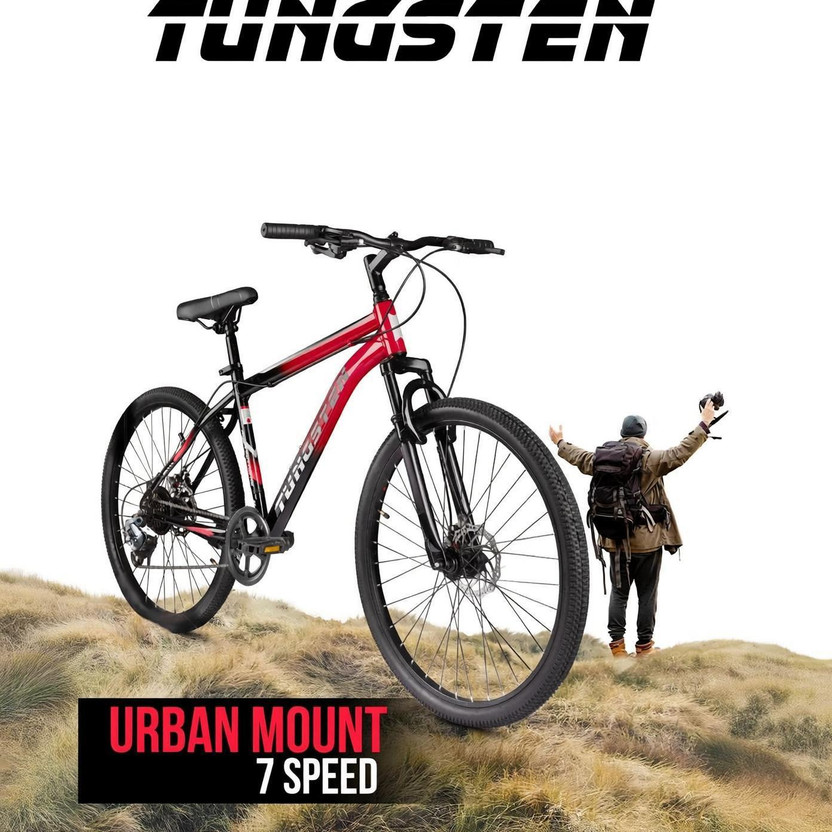 TUNGSTEN URBAN MOUNT 7 SPEED|geared|FRONT SUSPENSION|DUAL DISC 27.5 T (inch) Mountain Cycle(7 Gear, Multicolor, Only Front Suspension)