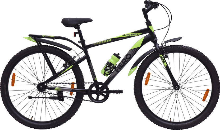 HERO Slingshot 26 T (inch) Mountain Cycle(Single Speed, Black, Green, Rigid)