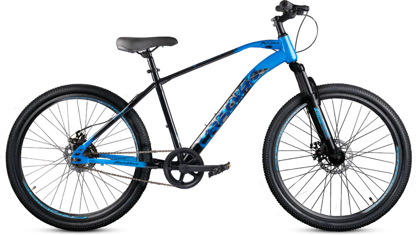 CRADIAC BLACK NINJA SINGLE SPEED|FRONT SUSPENSION FORK| DUAL DISC BRAKE 26 T (inch) Mountain Cycle(Single Speed, Blue, Black, Only Front Suspension)