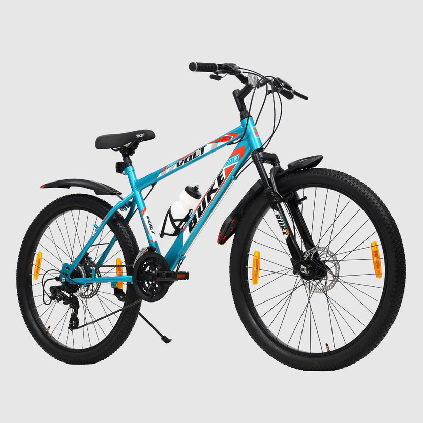 Buke VOLT 26T MTB Gear Cycle for Men with Front Disc Brake 85% Fitted Stylish Design 26 T (inch) Mountain Cycle(21 Gear, Green, Only Front Suspension)