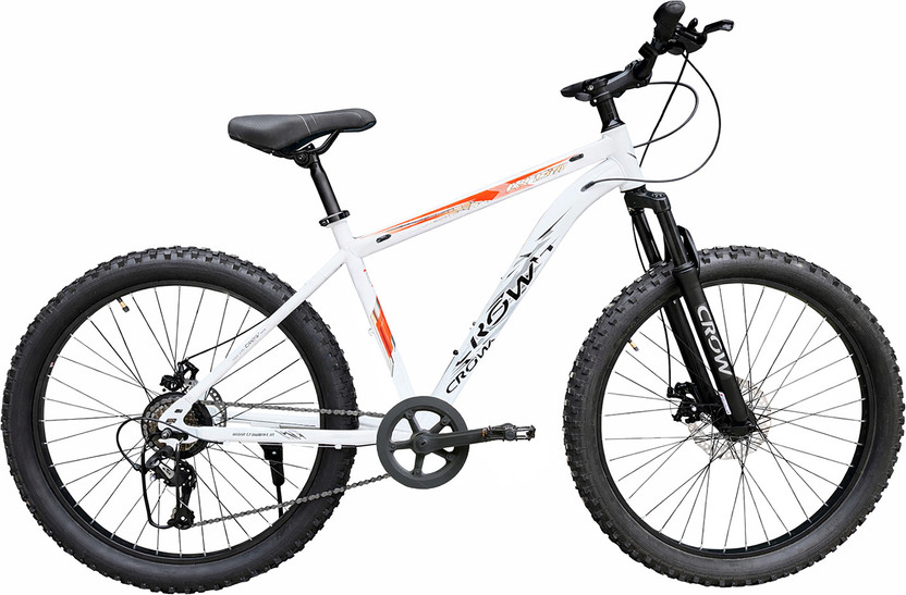 Crow ATOM PRO 7 SPEED | MOUNTAIN BIKE|FRONT SUSPENSION|DUAL DISC 27.5 T (inch) Mountain Cycle(7 Gear, White, Only Front Suspension)