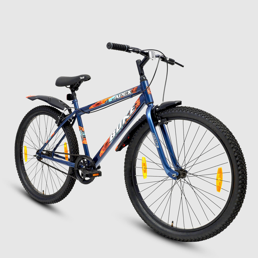 Buke APEX 26T MTB Cycle for Boys & Men with Caliper Brake 85% Fitted Stylish Design 26 T (inch) Hybrid Cycle/City Bike(Single Speed, Blue, Rigid)