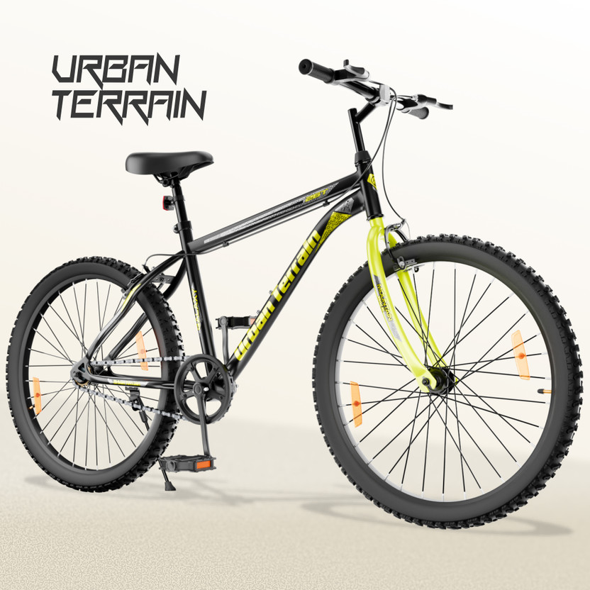 Urban Terrain Galaxy 26T High Performance MTB Cycles For Men With Complete Accessories 26 T (inch) Road Cycle(Single Speed, Green, Rigid)