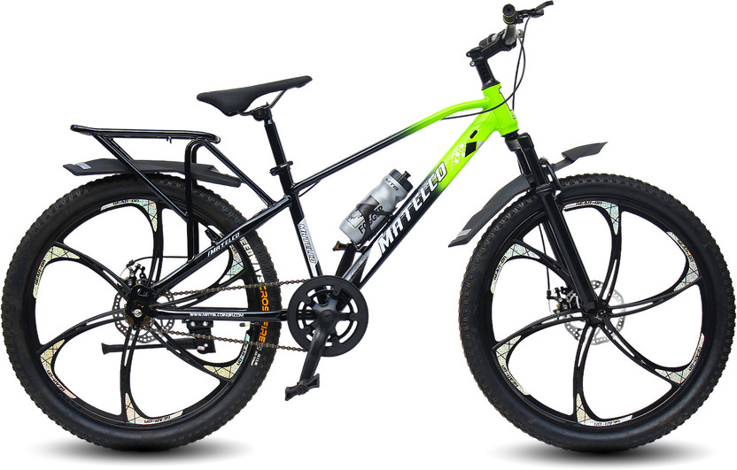 MATELCO ULTRA IBC26 MAGWHEEL WITH DOUBLE DISC 26 T (inch) Mountain Cycle(Single Speed, Green, Black, Only Front Suspension)