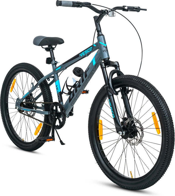 VESCO Drift 24T Bicycle Big Kids Boys & Girls 9 to 15 age 24 T (inch) Mountain Cycle(Single Speed, Grey, Only Front Suspension)